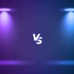 modern versus vs comparison banner with spot light effect